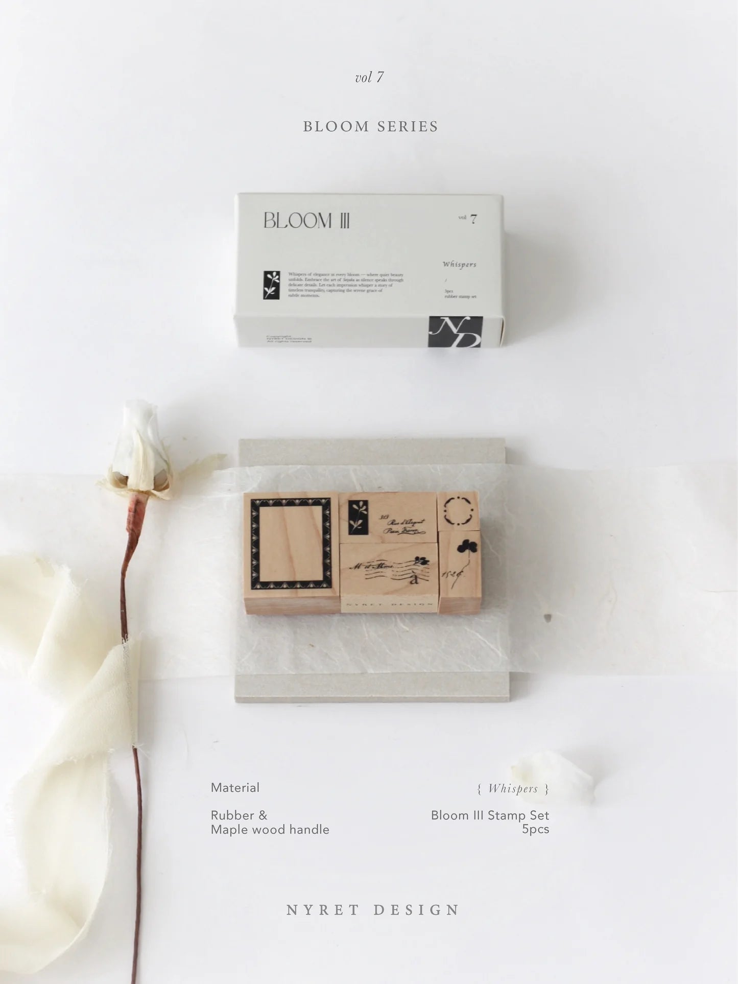 Nyret Design Rubber Stamp Set - Vol 7 The Bloom Series III