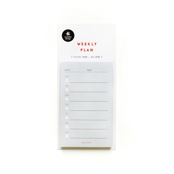 Suatelier Weekly Plan Sticky Memo